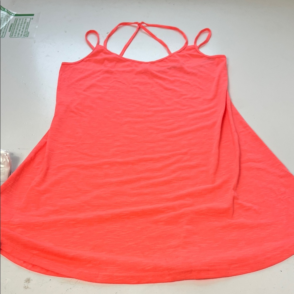 Aimage Small Pink Strappy Sleeveless Basic Flowy Tank top Dress
